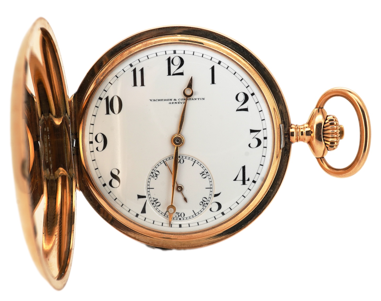 An early 20th century Swiss 14k gold Vacheron & Constantin keyless lever hunter dress pocket watch